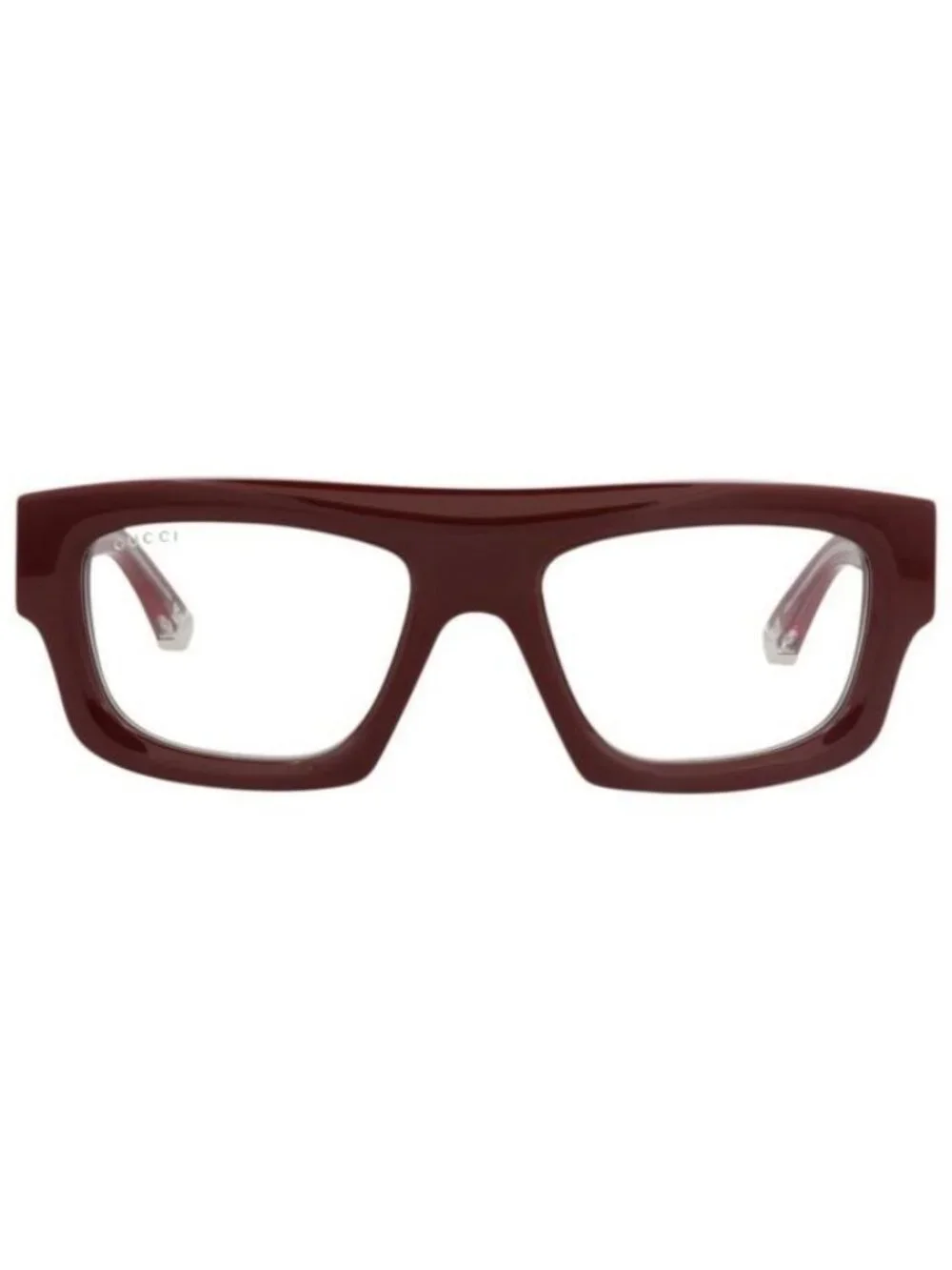 New Gucci Mens Square/Rectangle Burgundy Burgundy Transparent Fashion Designer E